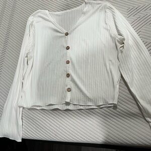 SHEIN Cream Button-Down Women's Shirt